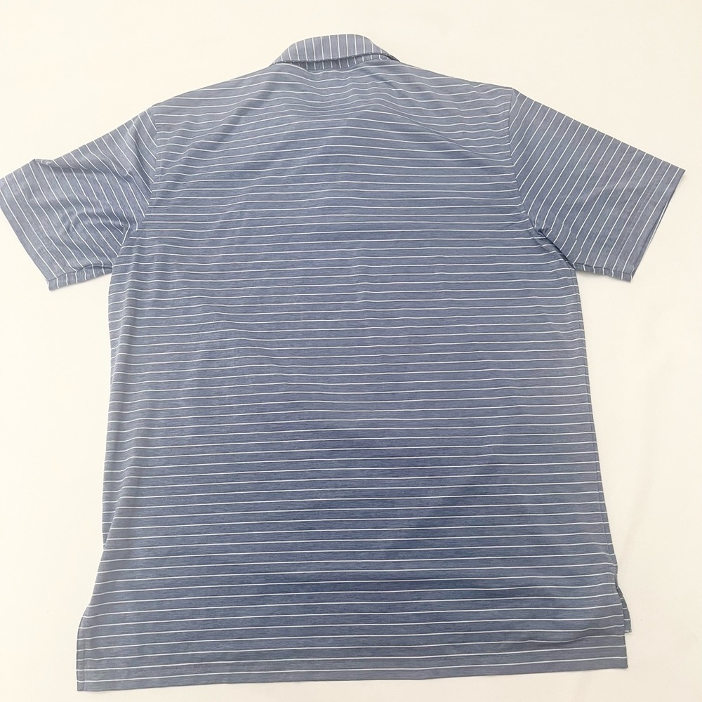 Men’s size large Peter Millar performance golf polo in blue and white st… - Picture 6 of 7